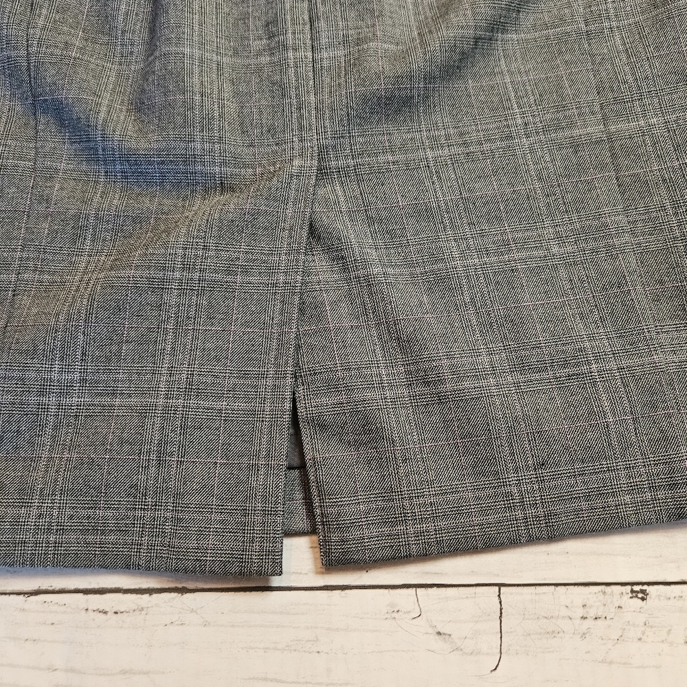 Ann Taylor Glen Plaid Check Grey White And Black Pencil Skirt Size 12 - Picture 8 of 9